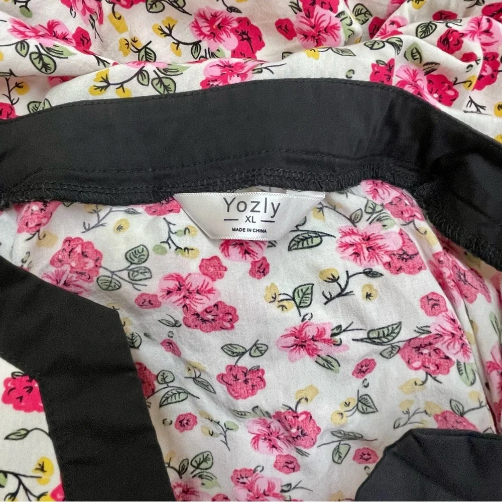 Yozly Floral Zip Up Lounge Day Dress Housecoat Sleep Dress With Pockets XL